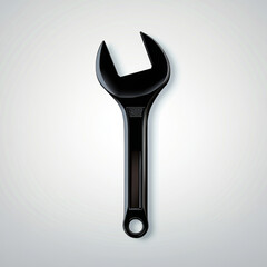 adjustable black wrench isolated on white