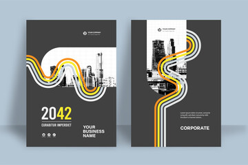 Wall Mural - City Background Business Book Cover Design Template