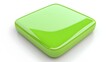 © Gary - Blank Mobile application icon, button - green square with round corners. 3d rendering, white background
