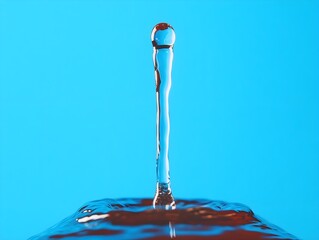 Poster - Water Drop on Blue Background