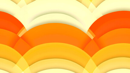 Wall Mural - Abstract background with overlapping yellow, orange, and white semi-circles.