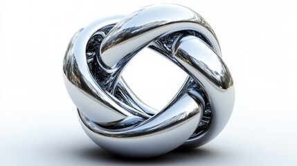 Poster - Chrome metal isolated 3d steel shape