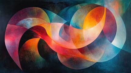 Poster - Vibrant Spectrum: Intertwined Light and Abstract Forms