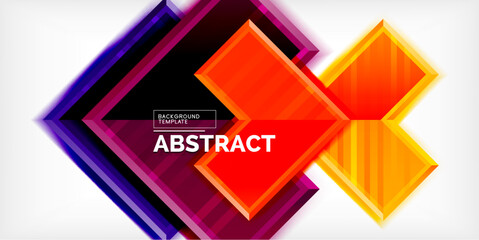 Poster - Arrow symbols created with 3d effects and line texture geometric abstract background