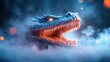 © MAY - A mouth with lips of shimmering scales, revealing rows of teeth that morph into dragons.