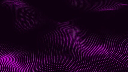 Poster - Futuristic abstraction and technology pink particles dots the background. Dot pattern with halftone effect. Minimal technological background. Looped animation 4k