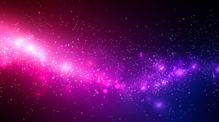 Wall Mural - Abstract cosmic background with glowing pink and purple lights and white stars in the darkness of space.