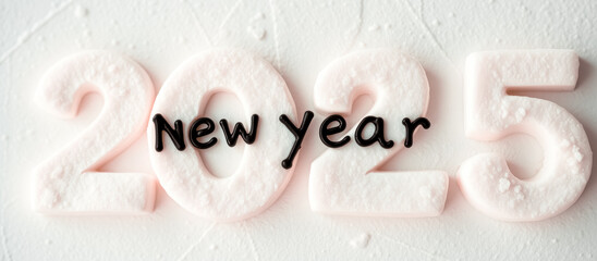 Sticker - pink textured 2025 new year design