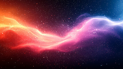 Wall Mural - Abstract cosmic background with red, orange, blue and purple nebulae.