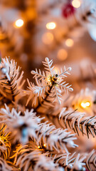 Sticker - frosted snowflake ornament glows with warm light