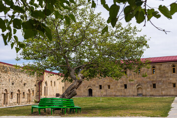 The courtyard of the Gandzasar Monastery near Vank. Nagorno Karabakh, Azerbaijan.