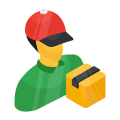 Sticker - A unique design icon of delivery man

