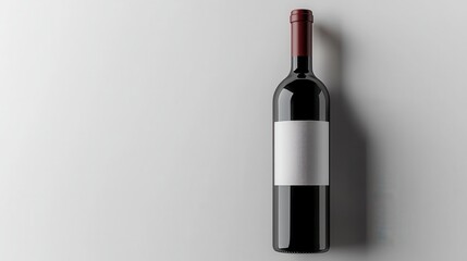 Elegant Red Wine Bottle on Minimalist Background