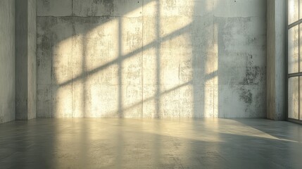 Poster - Empty wall of minimalism room,created with generative ai tecnology.
