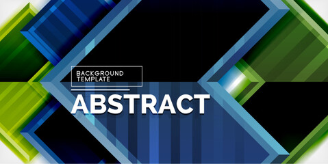 Poster - Arrow symbols created with 3d effects and line texture geometric abstract background