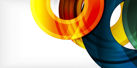 Poster - Bright colorful circles with light effects. Abstract background