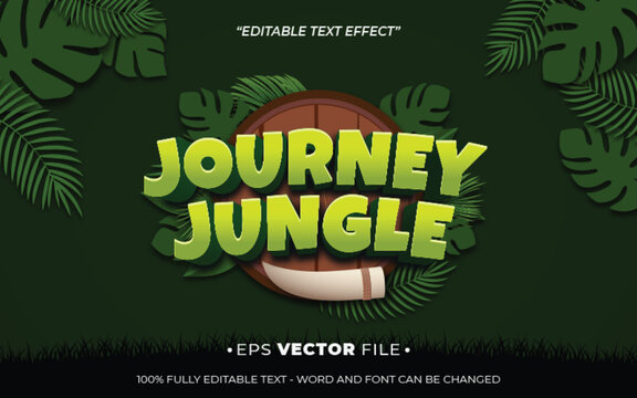 journey jungle text effect editable vector 3d for game 