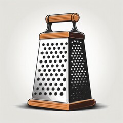 Poster - High-Quality Stainless Steel Box Grater Vector Icon for Kitchenware and Cooking Concepts. Perfect for Grating Cheese, Vegetables, and Food Preparation in Recipe Design, Culinary Tools, and Utensil 