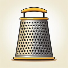 Poster - High-Quality Stainless Steel Box Grater Vector Icon for Kitchenware and Cooking Concepts. Perfect for Grating Cheese, Vegetables, and Food Preparation in Recipe Design, Culinary Tools, and Utensil 
