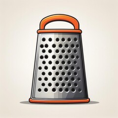 Poster - High-Quality Stainless Steel Box Grater Vector Icon for Kitchenware and Cooking Concepts. Perfect for Grating Cheese, Vegetables, and Food Preparation in Recipe Design, Culinary Tools, and Utensil 