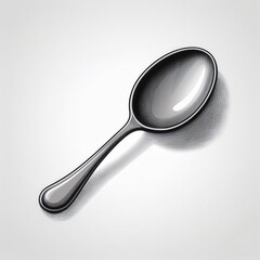 Poster - High-Resolution 3D Vector Icon of a Stainless Steel Spoon with Reflective Surface. Perfect for Culinary Branding, Kitchen Utensil Design, Restaurant Menus, and Cooking App Interfaces