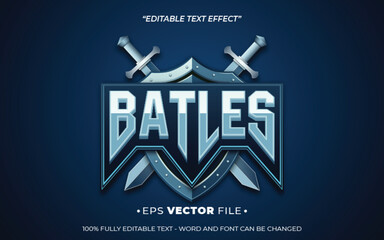 Poster - batles editable text effect vector 3d for game