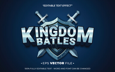 Poster - kingdom batles editable text effect vector 3d for game