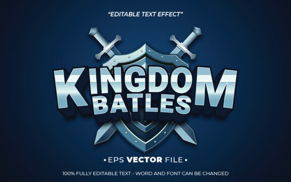 kingdom batles editable text effect vector 3d for game 