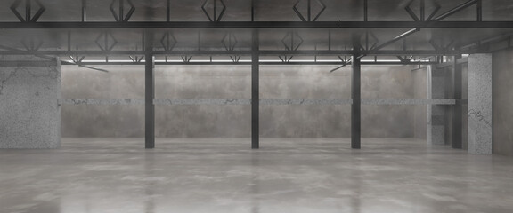 Poster - modern industrial interior space