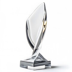 elegant crystal trophy on reflective surface display