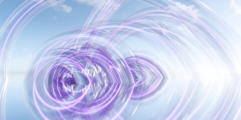 Poster - Swirling Purple Light Trails in Abstract Sky