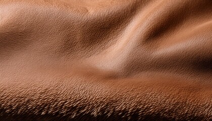Poster - Macro Shot of Brown Leather Texture with Fine Grain, Subtle Creases, and Natural Highlights. Perfect for Use in Luxury Fashion, Automotive Interiors, or Premium Furniture Design Concepts