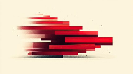 Poster - Abstract Red Bars in Motion Illustration