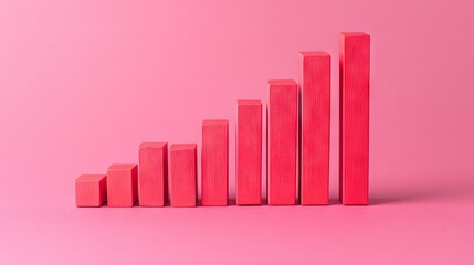 Poster - Modern Clean Stock Bar Chart on Pink Background