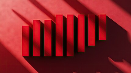 Poster - Sleek Red 3D Illustration with Dynamic Shadows