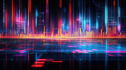 Poster - Vibrant Stock Market Data Visualization Background