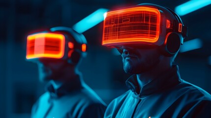 Poster - robot mechanics utilizing augmented reality glasses to diagnose and adjust various components of a f