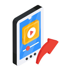 Canvas Print - Premium download icon of mobile video transfer 

