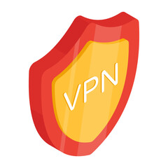 Wall Mural - Flat isometric design icon of VPN 

