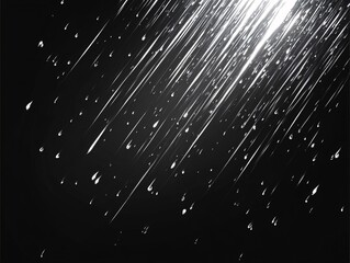 Poster - Abstract design of dynamic light streaks with a rain-like effect on a dark background, creating a visually striking and modern aesthetic.