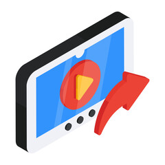 Sticker - Premium download icon of mobile video transfer 

