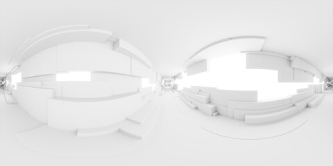 Poster - 360 degree panorama of futuristic minimalist 3d environment
