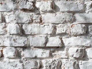 Poster - White Brick Wall with Subtle Shadowing Texture