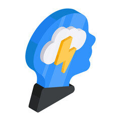 Sticker - An icon design of brain power 

