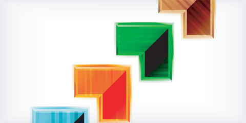 Poster - Arrow symbols created with 3d effects and line texture geometric abstract background