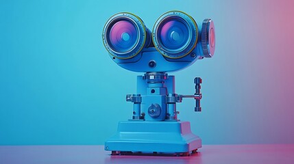Poster - Phoropter machine used eyesight testing set on a minimalistic background representing ophthalmology and vision care Perfect for a Health Day web banner with ample copy space for educational content