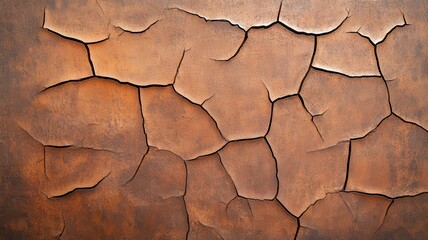 Rusty cracked dry metal sheet with sharp details, rough surface texture, close-up industrial theme