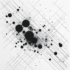 Leinwandbilder - A striking arrangement of large and small circles aligned across a diagonal grid, creating an engaging abstract design that captures attention. Generative AI
