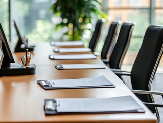 Poster - Modern Conference Room with Documents on Table