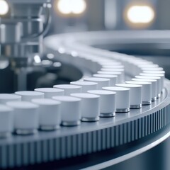 Poster - Automated Pharmaceutical Manufacturing Line in Sterile Environment, 3D illustration